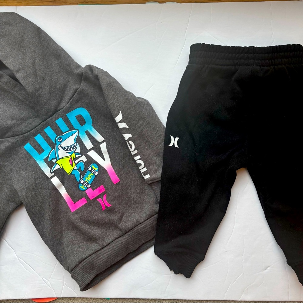 Hurley Gray and Black Kids Matching Set